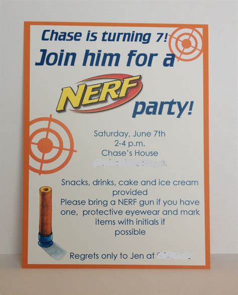 printable nerf party invitations template