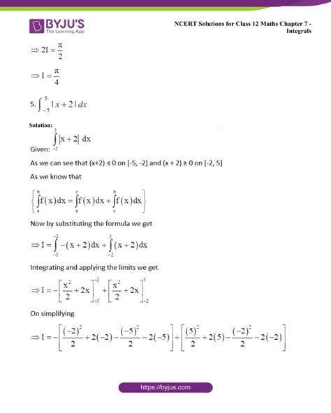 Ncert Solutions For Class 12 Maths Chapter 7 Integrals Ex