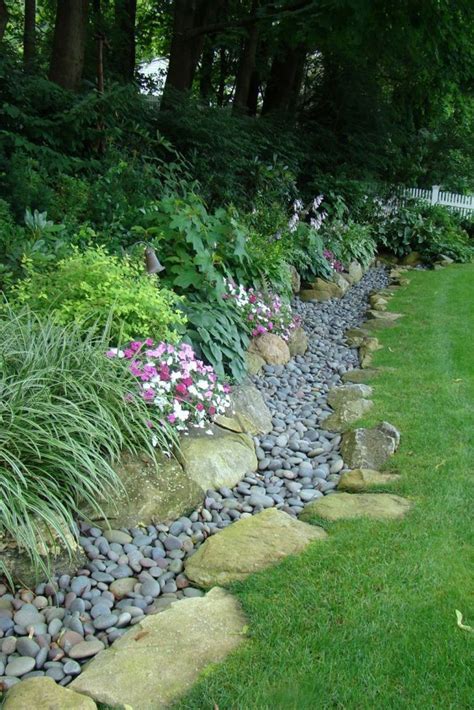 perfect river rock borders  garden  landscaping  rocks