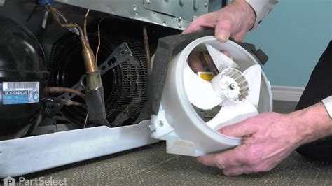 ge refrigerator repair   replace  dc condenser fan motor ge wrx youtube