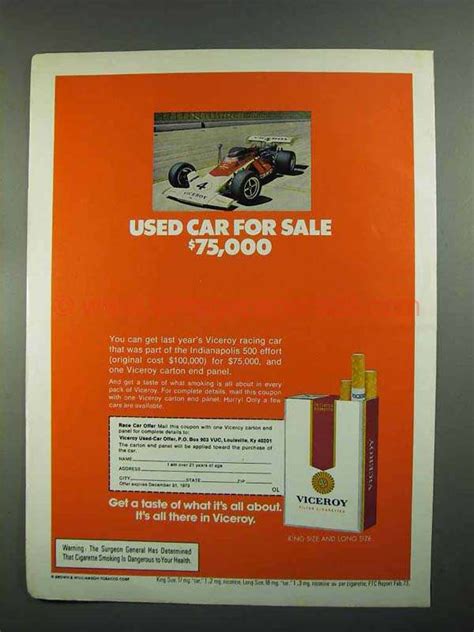 1973 viceroy cigarettes ad used car for sale 75 000