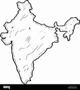 India Map Political Sketch Stock Alamy sketch template