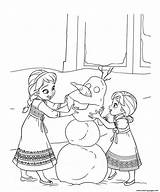 Coloring Frozen Olaf Pages Elsa Anna Printable Sisters Snowman Build Kids Do Sister Color Colouring Print Big Disney Movie Make sketch template