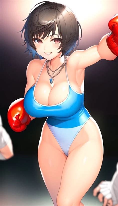 Rule 34 Ai Generated Big Breasts Blue Leotard Boxing Gloves Red