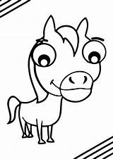 Horse Coloring Cartoon Pages Wecoloringpage Happy sketch template