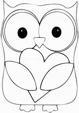 Owl Template Coloring Pages Printable Eule Templates Eulen Sheets Herbst Kids Animal Vorlagen Colouring Cute Size Valentines Mit Heart Print sketch template