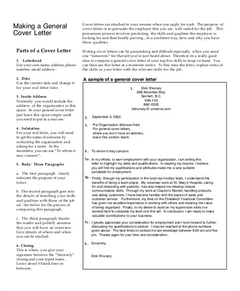 sample generic cover letter templates
