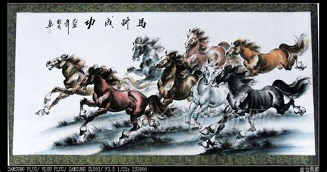 chinese scoll painting horse xu beihongeight horse painting