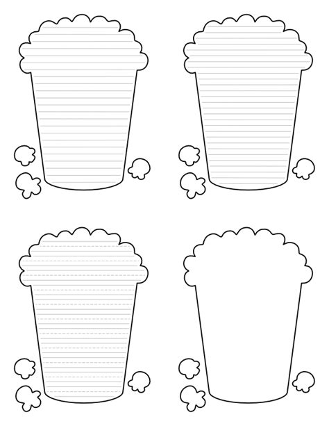 printable popcorn shaped writing templates