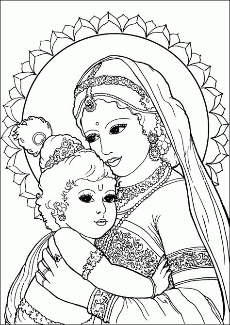 baby krishna coloring pages