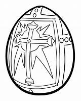 Easter Coloring Pages Egg Cross Religious Kids sketch template