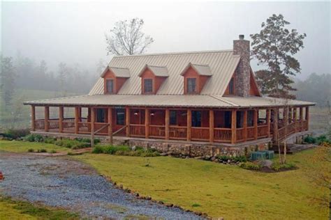 log cabin   tin roof   wrap  porch    dream porch rusticarchitecture