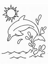Dolfijn Springt Kleurplaat sketch template