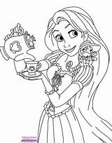 Rapunzel Coloring Pages Tangled Disney Pascal Color Disneyclips Tea Princess Moana Pdf Time sketch template