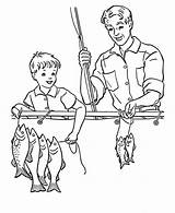 Coloring Fishing Dad Parents Pages Fish Grandpa Catching Lot Gran Color Netart sketch template