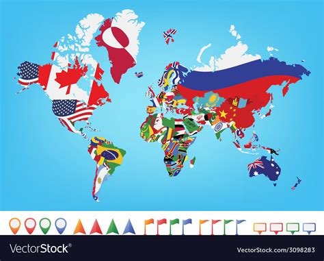 world map  flag sizes