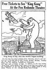 Kong King Coloring 1933 Contest Morgue Torrance Calif Herald June Täältä Tallennettu Tumblr sketch template