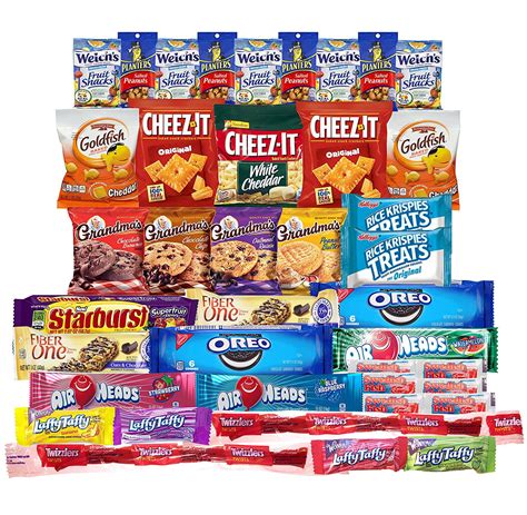 snacks care package variety pack   crackers cookies candy fruit snacks healthy protein