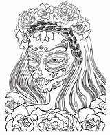 Coloring Pages Dead Catrina Tattoo Drawing Makeup Getcolorings Printable Color Death Getdrawings sketch template