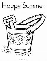 Summer Coloring Happy Pages Kids Printable Color Shovel Bucket Getcoloringpages Beach sketch template