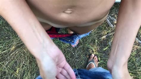 outdoor pussyjob cum in my panties and then wears it 4k