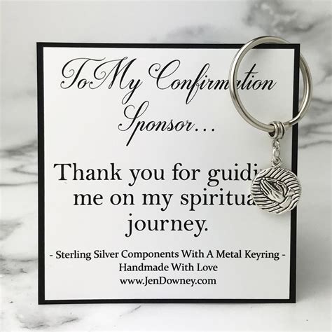 confirmation sponsor gift unisex praying hands keyring keepsake