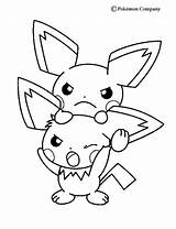 Coloring Pages Plusle Pichu Minun Getdrawings sketch template