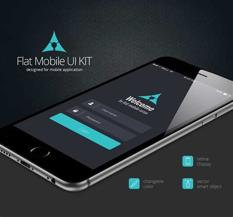 flat mobile app ui kit design ideas