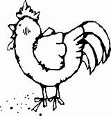 Coloring Hen Pages Chickens Animals Chicken Chicks Food sketch template
