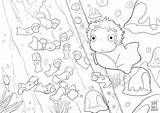 Ponyo Ghibli Miyazaki Sheets Hayao Kiki トトロ Spirited Totoro sketch template