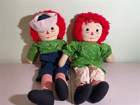 Lot Vintage Raggedy Ann And Andy Dolls