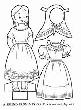 Paper Doll Coloring Dolls Clothing Printable Pages Traditional Choose Board Cultural Sheets Dance sketch template