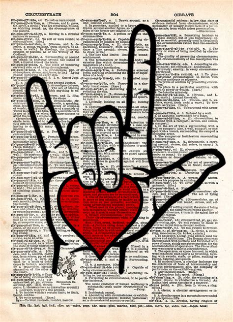 love  sign sign language  love  art romantic heart art prin loft