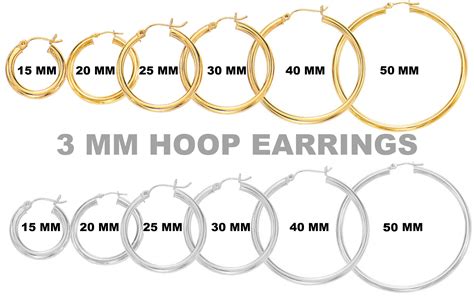 yellow  white gold hoop earrings sizes mm mm mm etsy
