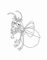 Coloring Pages Ray Firefly Frog Princess Bug Cajun Lightning Grenouille Lovesick Disney La Princesse Et Color Cartoon Drawing Dessin Sheets sketch template