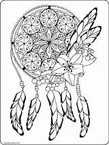 Coloring Adult Dream Catcher Dreamcatcher Etsy Colouring sketch template