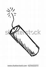 Dynamite Stick Sketch Lit Stock Fuse Cracker Pen Fire Shutterstock Vectors Royalty sketch template