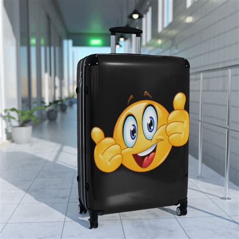 Happy Emoji Suitcases Emoji Face Thumbs Up Carry On Cabin Etsy Canada