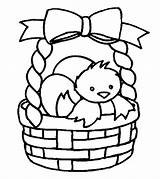 Easter Coloring Basket Pages Cute Printable sketch template