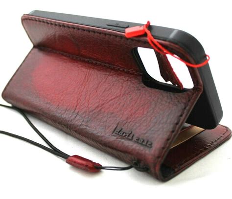 Genuine Leather Wallet Case For Apple Iphone 13 Pro Max Book Credit Ca