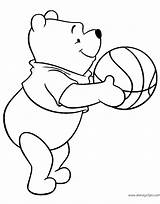 Pooh Winnie Coloring Basketball Pages Playing Sports Disneyclips Funstuff sketch template
