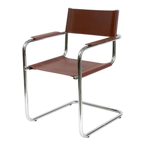 Marcel Breuer Bauhaus Cantilever Leather And Chrome Tube Frame Chair