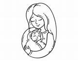Mother Baby Her Coloring Daughter Mom Coloringcrew Arms sketch template