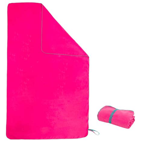 nabaiji soft microfibre towel xl pink decathlon
