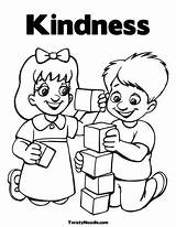 Kindness Coloring Pages Acts Showing Friendship Drawing Preschool Act Color Clipart Printable Random Kids Friends Sheets Children School Clip Theme sketch template