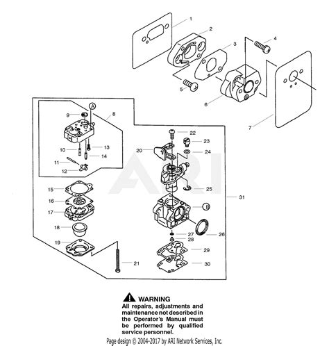 poulan bp poulan pro  pack blower  pack blower bp parts diagram  carburetor