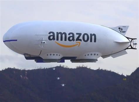 giant delivery drone blimp  amazons vision   future designboom bloglovin