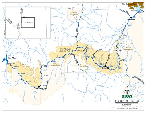 map of colorado river in grand canyon u s geological survey
