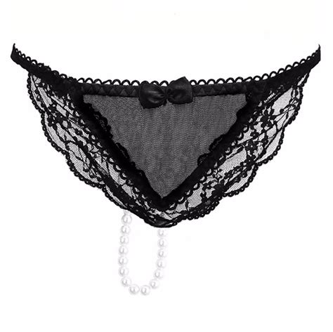 hot sexy thong hollow out pearl women panties low waist underwear lace