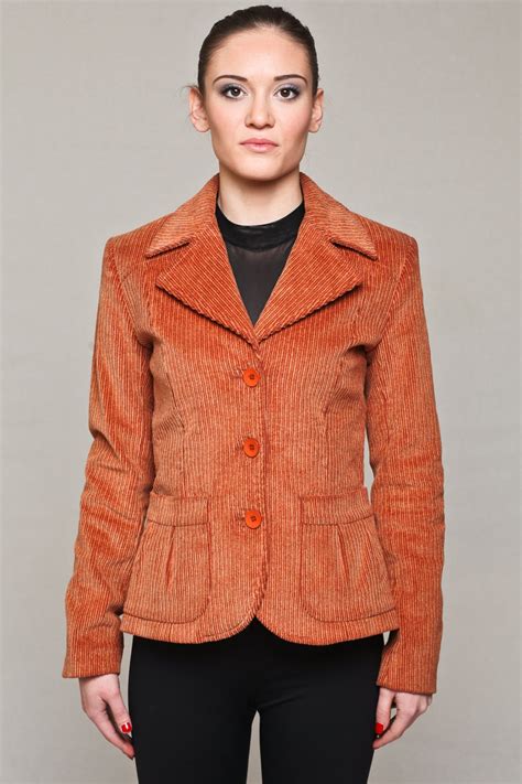 Womens Fitted Corduroy Jacket By Viema V01050 Etsy